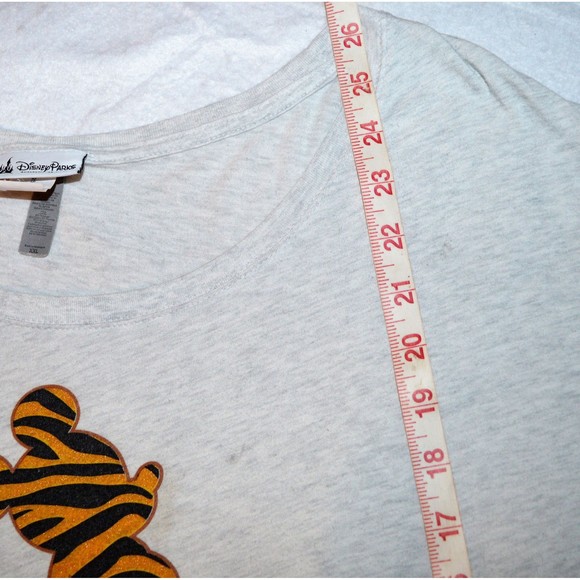 Disney Parks Animal Kingdom Mickey Mouse Sparkly Tiger Striped Off Shoulder Top - Picture 7 of 10